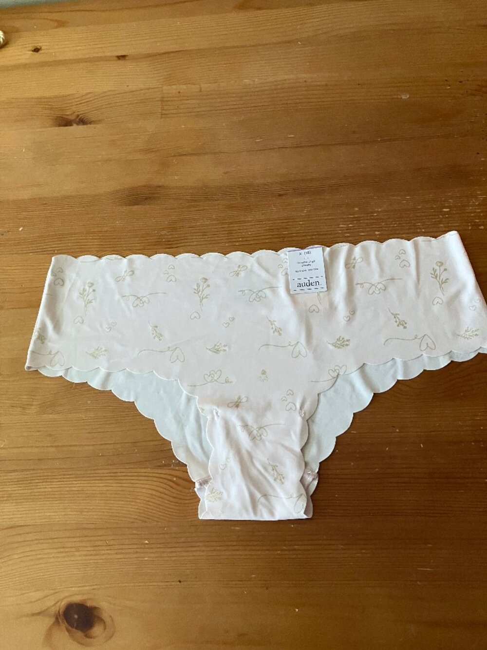 AUDEN Invisible Edge Cheeky Ladies' Underwear Creame clr Floral print Sz XL (16)
